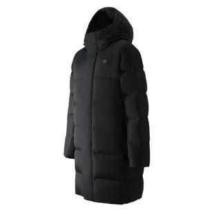 KOLON SPORT可隆鹅绒服防泼水男女多口袋中长款运动连帽羽绒服