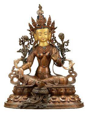 闯隆精工15寸红铜雕像装饰摆件