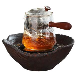 2025新款日式侧把煮茶壶泡茶耐高温玻璃白茶蒸茶煮茶器电陶炉茶具