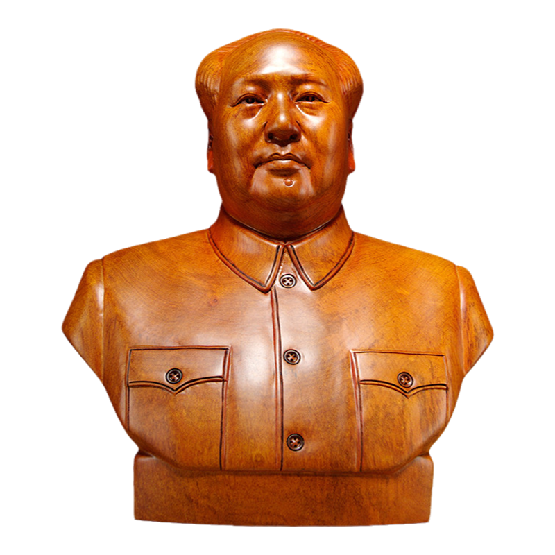 花梨木毛主席半身像送礼工艺品