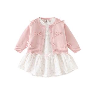 班喜迪女童连衣裙春装2026新款宝宝公主裙儿童裙子开衫套装春秋季