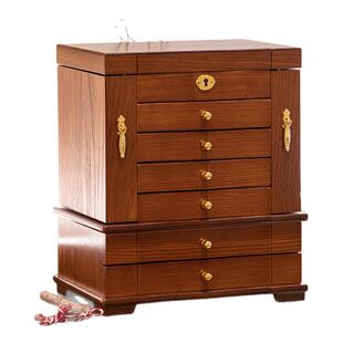 实木质首饰盒大容量高档精致珠宝黄金存放盒项链戒指手饰品收纳盒