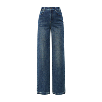 逸阳高腰复古保暖显瘦窄版直筒裤