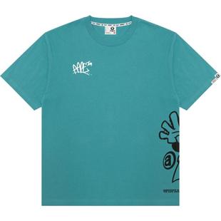 Aape旗舰店男装春夏滑板猿人涂鸦喷墨印花潮流短袖T恤1635XXO