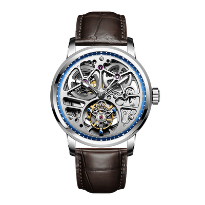 全自动陀飞轮双面镂空透视手表