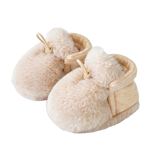 婴儿鞋子冬加厚宝宝0到6个月毛毛鞋小月龄保暖婴儿鞋宝宝外出鞋袜
