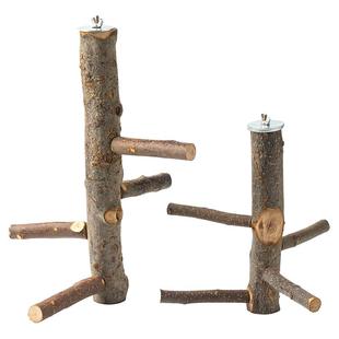 酷克宠物玄凤鹦鹉跳台站杆苹果木啃咬玩具鸟笼栖息磨爪棒鸟站架