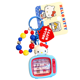 正版三丽鸥kt猫钥匙扣女生包包挂件动画翻翻电视机卡通精致钥匙链