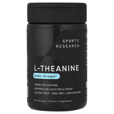 SportsResearch双倍功效L-茶氨酸舒缓焦虑紧张专注大脑健康