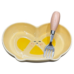 可爱面包屋陶瓷餐具家用甜品沙拉盘碟子组合套装高颜值早餐吐司盘