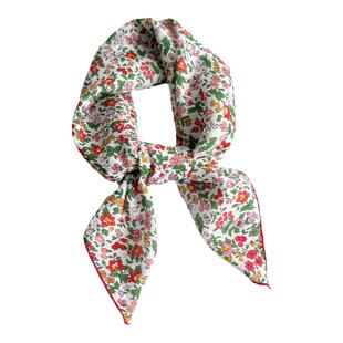 小方巾棉手帕丝巾女春秋冬季护颈脖子领巾法式儿童发带纱巾薄围巾