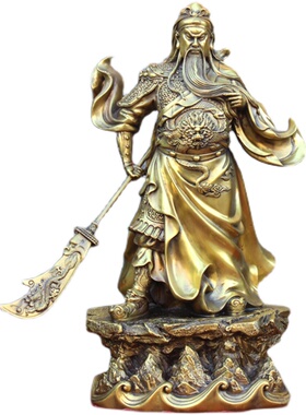 纯铜关公武财神摆件家居装饰