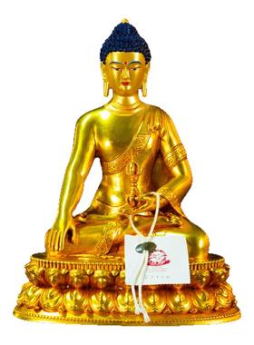 藏传浮雕帕拉东方不动佛铜摆件