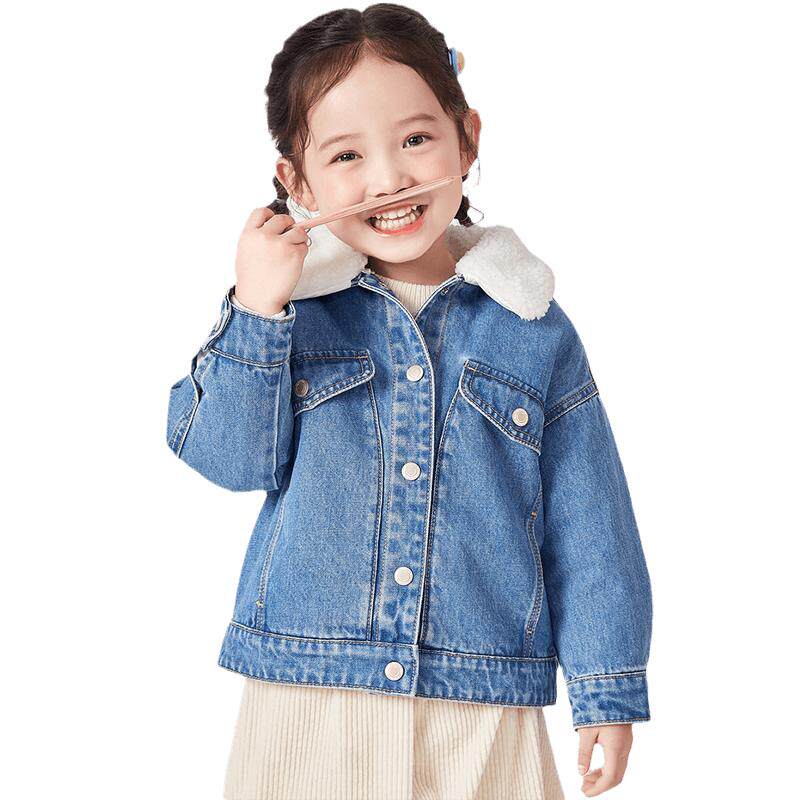 巴拉巴拉女童牛仔外套小童宝宝两件套儿童夹克衫秋冬装新款童装厚
