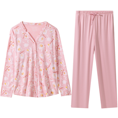 舒雅女士莫代尔印花亲肤家居服