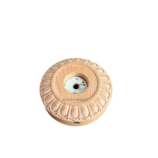 实木发光小夜灯莲花灯创意木质底座led水晶球充电触控冥想灯摆件