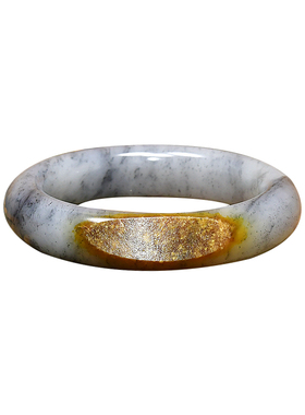 和田玉白玉水墨青花籽料红皮手镯