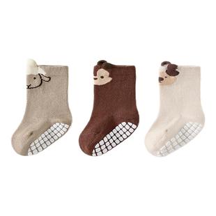 童泰婴儿袜子春秋季新生儿地板袜宝宝室内隔凉防滑学步鞋宽口袜