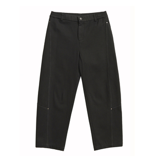 收留2025秋冬男士加绒黑色九分休闲裤牛仔裤宽松锥形水洗长裤子