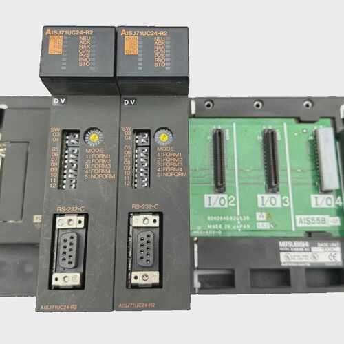 MITSUBIHI RS-232-C UNIT A1SJ71UC24-R2 X2pc  BASE unit A1S55B