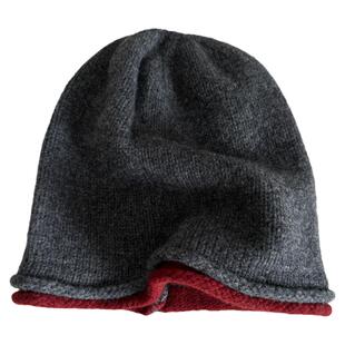 100％WOOL松弛感纯羊毛堆堆帽双边冷酷感高弹力针织冷帽男女款冬
