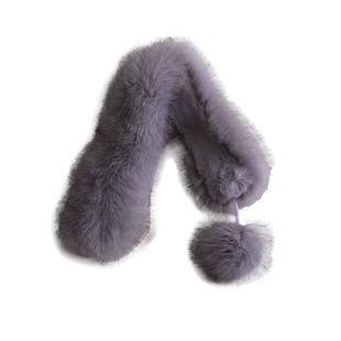 盈妹暖冬精灵丨磁吸领子狐狸毛球球围脖冬季女兔毛领皮草围巾旅游