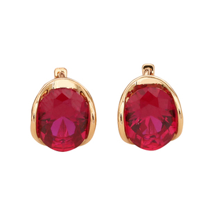 新年走红运培育红宝石耳扣2026新款金豆豆18k真金电镀爆款鸽血红