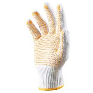 劳保棉纱加厚防滑男工地干活劳工劳动耐磨珠橡胶工具工作手套薄款