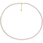 潮宏基小确幸珍爱心缘黄18k金珍珠项链淡水珠锁骨链生日礼物