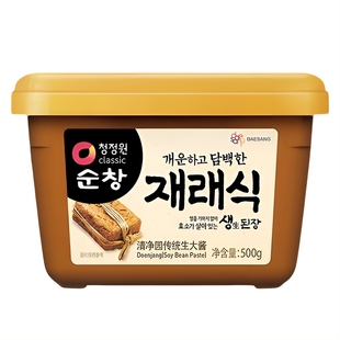 包邮清净园传统生大酱汤韩国调味料韩式料理朝鲜族饭店黄豆酱500g
