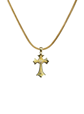 美式金色十字架男士锁骨链百搭