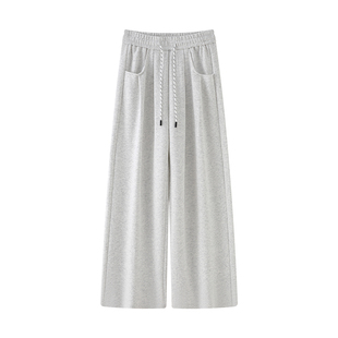 运动阔腿裤子女春秋夏2026新款宽松慵懒垂感高腰休闲美式工装卫裤