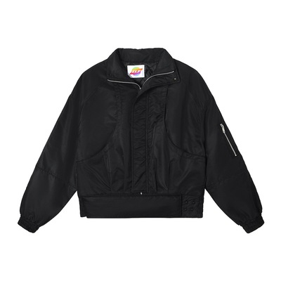 CLP灰黑多层次收腰设计短款夹克