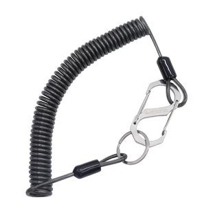 钢丝失手绳钓鱼防丢自动伸缩高弹力钓鱼弹簧绳鱼竿路亚挂扣防脱绳