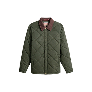 HUNTER2025秋冬男装绗缝拼接保暖防寒棉服翻领简约休闲外套男