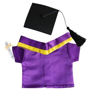 香港幼稚园毕业袍毕业熊公仔袍衫博士帽紫色学士服幼儿园礼物娃娃
