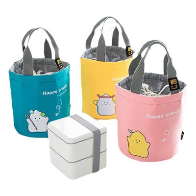 学生保温袋大容量圆形手提便当包