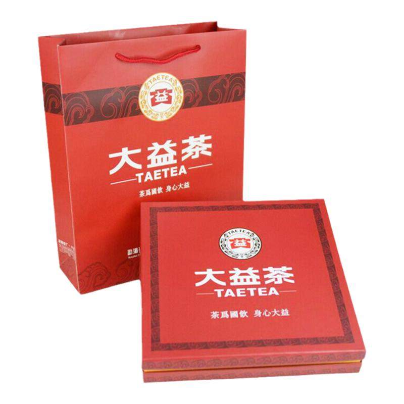 大益357g精美熟饼手挽袋礼品盒