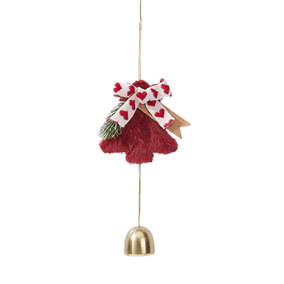 圣诞节红色圣诞树挂饰毛绒蝴蝶结