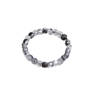 Ciel原创手工天然黑发晶戒指2mm方糖珠指环关节戒尾戒骨戒幽灵晶