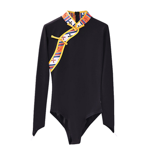 藏族舞蹈演出服装新款连体上衣艺考练功服民族舞蹈表演服广场舞服