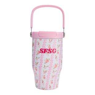 SFSG X 水杯系列2026夏新品玫瑰吸管杯提手杯蝴蝶结大容量水挂件