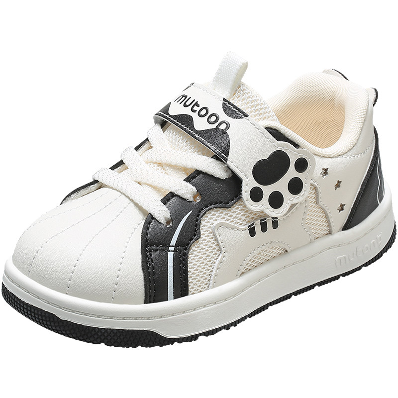 牧童儿童板鞋春秋轻便软底贝壳头男童鞋小猫吃鱼卡通休闲运动鞋女