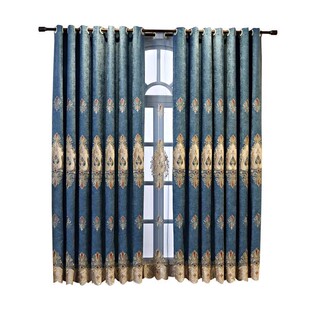 奢华大气欧式绣花雪尼尔加厚客厅卧室遮光窗帘成品高级感简约现代