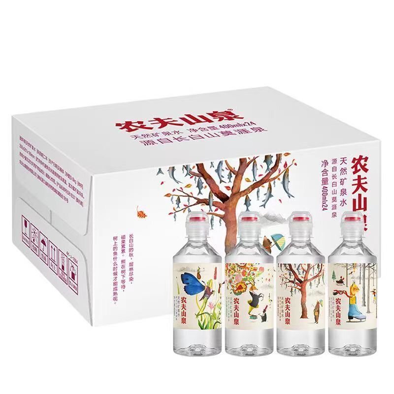 农夫山泉天然矿泉水运动盖400ml*6/12/24瓶整箱儿童学生饮用水源