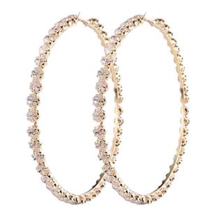 〈包邮〉PINKBANKBABY  INS网红同款 个性复古水钻大圈耳环