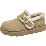 康莉厚底加绒毛毛鞋女2025冬季新款保暖雪地靴外穿勃肯鞋商场同款