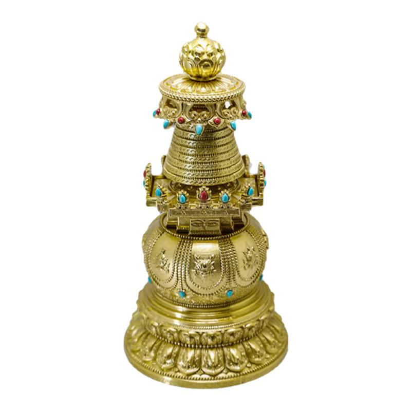噶当塔纯铜西藏舍利塔佛塔摆件佛具密宗菩提塔宝塔供奉嘎当塔