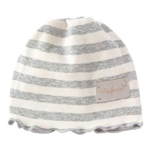 babylove婴儿胎帽秋冬男女宝宝护囟门帽新生儿条纹帽子满月包头帽