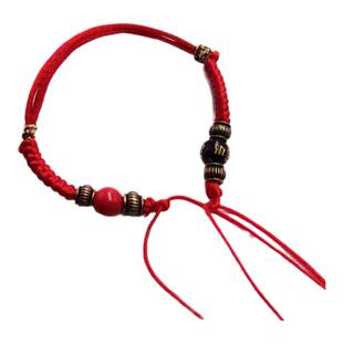 手工免编可自系穿铜钱转运珠平安扣戒指半成品红绳手链DIY饰品绳